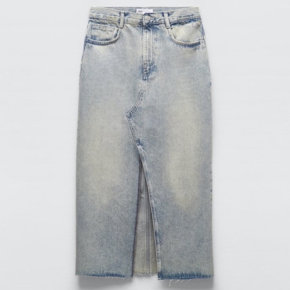 Zara DENIM MIDI SKIRT TRF - small - Picture 6 of 9